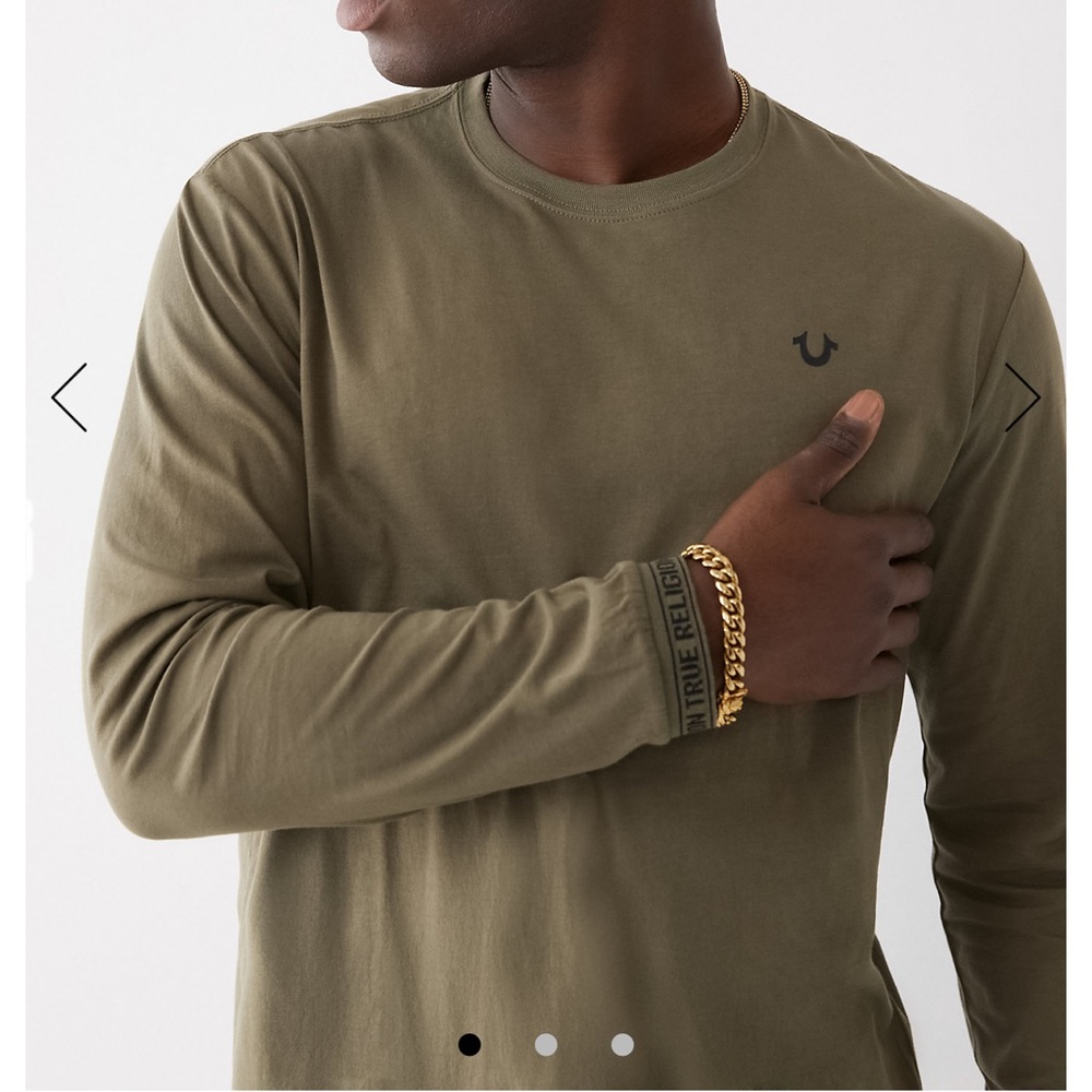 True religion military green shirt